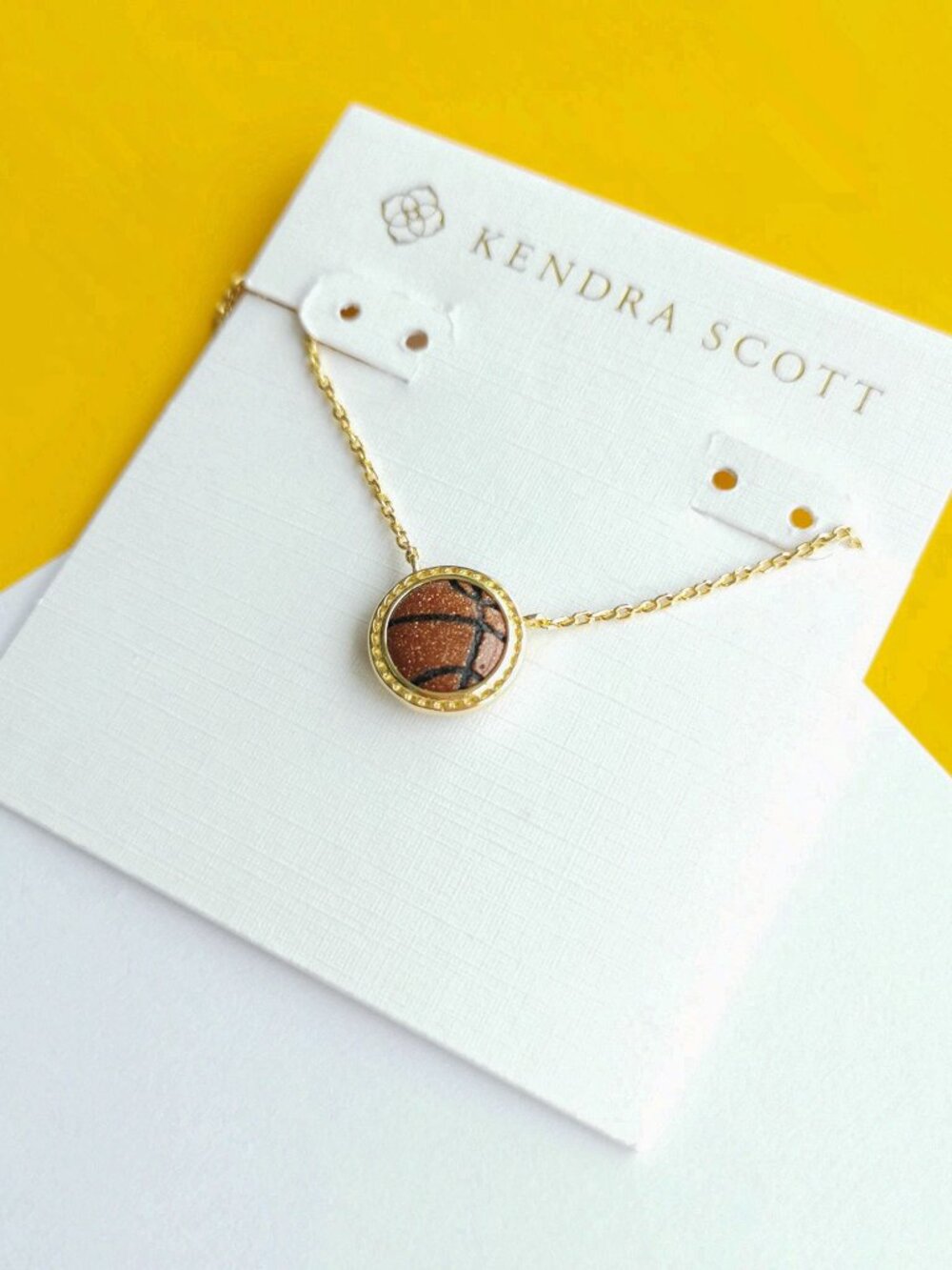 Basketball Gold Orange Goldstone Short Necklace by Kendra Scott - Picture 5 of 5